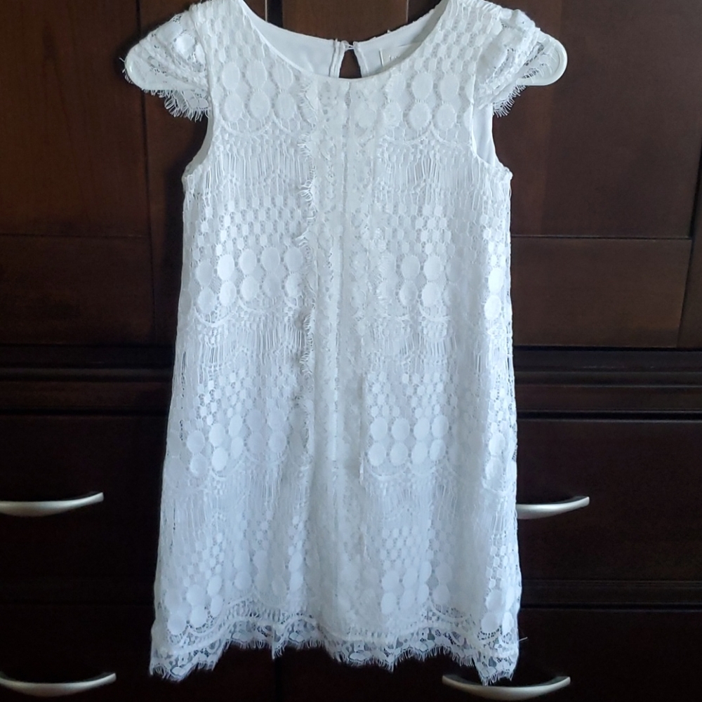 Girls white lace dress